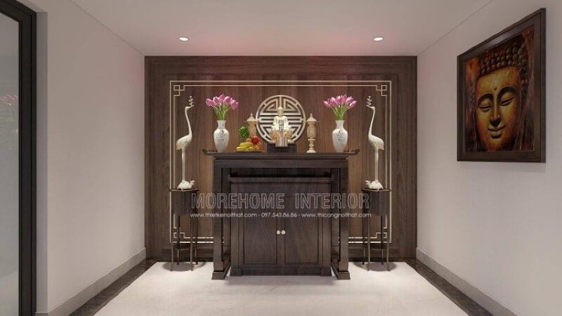 Tuyển tập 23 Ý tưởng phòng thờ chung cư, biệt thự, nhà mặt phố sang trọng chuẩn phong thủy 2022-2023